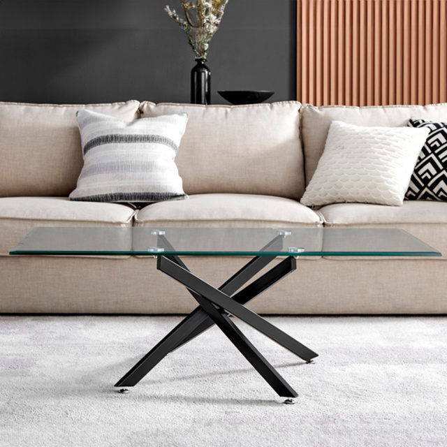Furniturebox Tavlo Silver Coffee Table - Size: 60 x 120 x 45cm - Black - Wilko - image 1