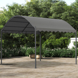 Living and Home Dark Grey Waterproof Metal Arched Pergola 3 x 3m - Wilko