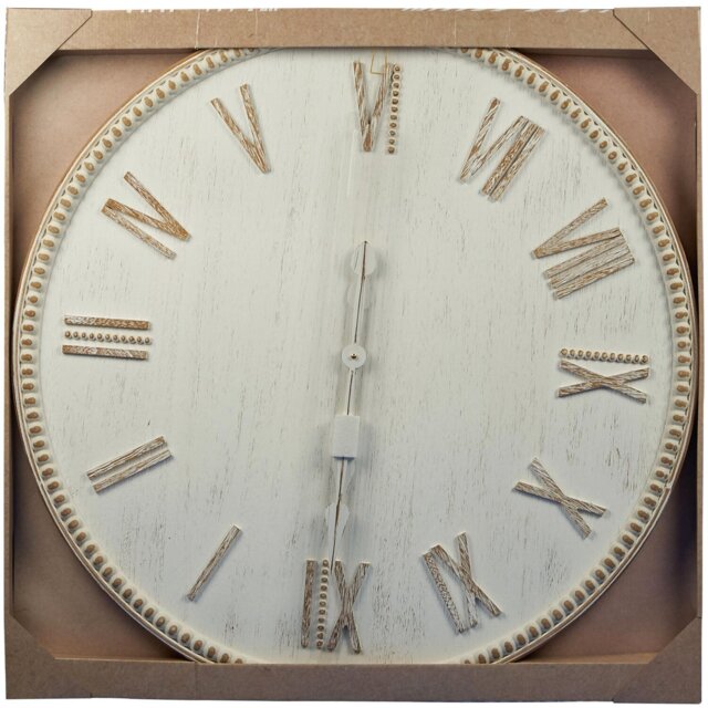 Natural Wooden Bohemia Round Wall Clock 80cm - Wilko - image 1