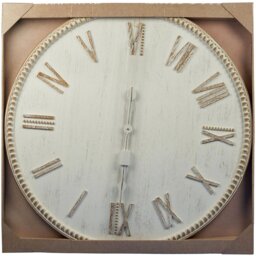Natural Wooden Bohemia Round Wall Clock 80cm - Wilko