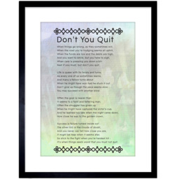 Wee Blue Coo Motivation Quote Poem Framed Wall Art Print 23 x 18cm - Size: 25.9 x 20.6 x 1.5cm - Green - Wilko - thumbnail 1