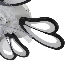 Living and Home Black Double Petal Ceiling Fan Light with Remote Control and Bluetooth 25 inch - Size: 20 x 63 x 63cm - Wilko - thumbnail 5