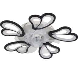 Living and Home Black Double Petal Ceiling Fan Light with Remote Control and Bluetooth 25 inch - Size: 20 x 63 x 63cm - Wilko - thumbnail 1