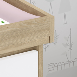 Shefa 880 3 Drawer Cremona Oak and White Kids Changing Unit - Size: 92 x 80 x 50cm - Cremona Oak-white - Wilko - thumbnail 4