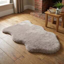 Luxury Faux Fox Fur Rug - Pebble - Wilko - thumbnail 6