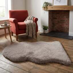 Luxury Faux Fox Fur Rug - Pebble - Wilko - thumbnail 5