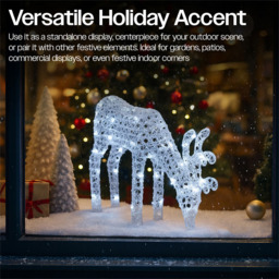 Xmas Haus Silver 60 White LED Head Down Deer Christmas Decoration 2ft - Size: 600 x 530 x 150cm - Wilko - thumbnail 7