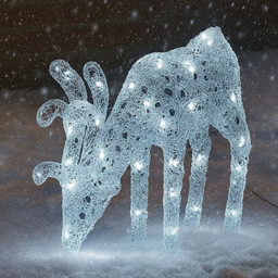 Xmas Haus Silver 60 White LED Head Down Deer Christmas Decoration 2ft - Size: 600 x 530 x 150cm - Wilko - thumbnail 1