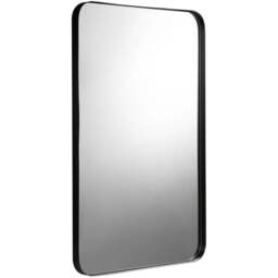 Costway Black Bathroom Wall Mirror with Rounded Corner - Size: 93 x 64cm - Wilko - thumbnail 1