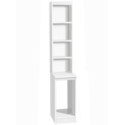 R White Cabinets 4 Shelf Desktop Tower Storage with Hutch White - Size: 182.8 x 30 x 54cm - Wilko - thumbnail 3