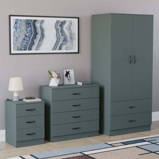 VIDA DESIGNS Riano Green 3 Piece Bedroom Furniture Set - Jasper Green - Wilko - image 1
