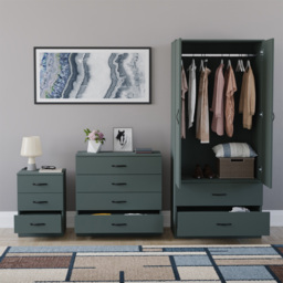 VIDA DESIGNS Riano Green 3 Piece Bedroom Furniture Set - Jasper Green - Wilko - thumbnail 4