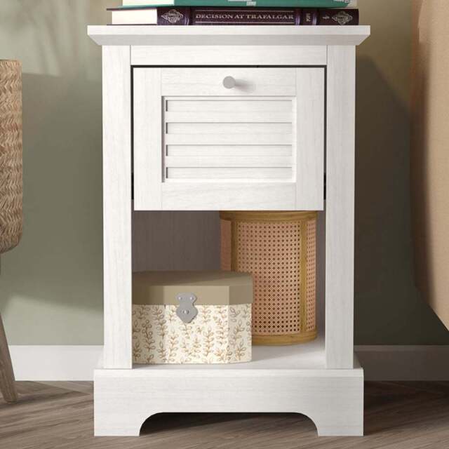 GFW Salcombe Single Drawer White Oak Lamp Table - Size: 59.05 x 39.9 x 39.5cm - Wilko - image 1