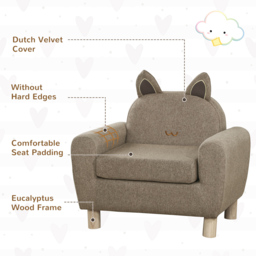 Tommy Toys Brown Kids Armchair with Ear Modeling - Wilko - thumbnail 6