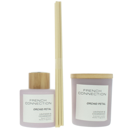 French Connection Orchid Petal Lavender and Cedarwood Diffuser and Scented Candle 2 Piece Gift Set - Size: 11.8 x 7.8 x 20.7cm - n/a - Wilko - thumbnail 3