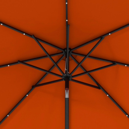 Outsunny Orange 24 LED Crank and Tilt Parasol 2.7m - Size: 145.5 x 15 x 15cm - Wilko - thumbnail 4