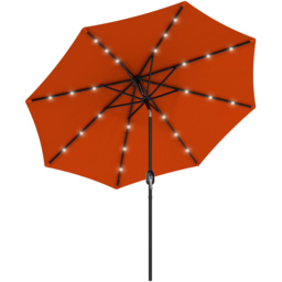Outsunny Orange 24 LED Crank and Tilt Parasol 2.7m - Size: 145.5 x 15 x 15cm - Wilko