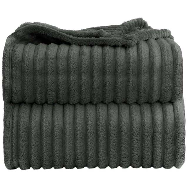 Velosso Bellissima Charcoal Plush Throw 305 x 305cm - Size: 305 x 305 x 1cm - Wilko - image 1