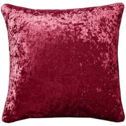Intimates Plain Crushed Velvet Raspberry Filled Cushion 43 x 43cm 2 Pack - Red - Wilko - thumbnail 1