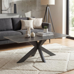 wilko Palermo Grey Marble Ceramic Coffee Table - Size: 245 x 110 x 60cm - Shankar - thumbnail 1