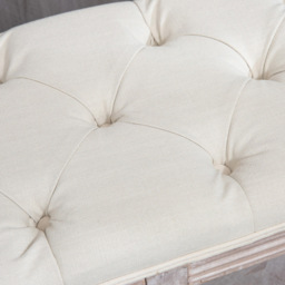 Portland Single Shelf Cream and White Button Tufted Vintage Stool - Size: 48 x 40 x 115cm - Wilko - thumbnail 4