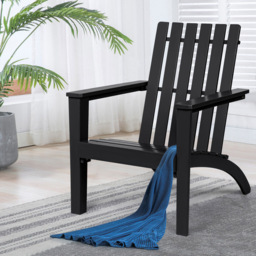 Costway Black Acacia Wood Adirondack Garden Chair - Size: 1 Seater - Wilko - thumbnail 4