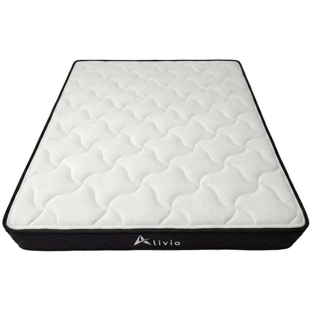 Alivio King Size White and Black Breathable Knitted Microfiber Mattress with 7-Zone Support - Wilko - image 1