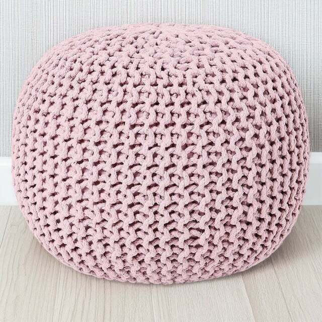 Kaikoo Knitted Lilac Knitted Pod Pouffe - Size: 50  x 35  x 50cm - Wilko - image 1