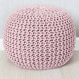 Kaikoo Knitted Lilac Knitted Pod Pouffe - Size: 50  x 35  x 50cm - Wilko