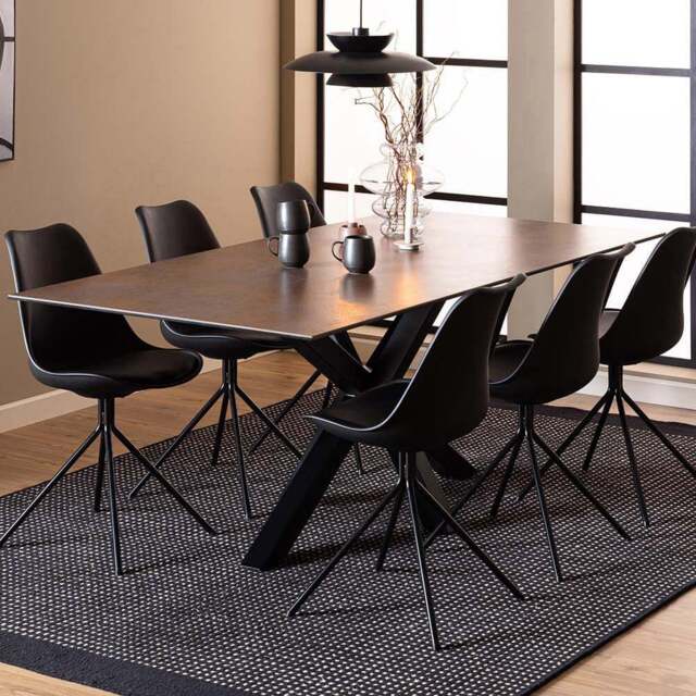 Florence Heaven Ceramic 8 Seater Dining Table Rusty Brown - Furniture To Go - Wilko - image 1