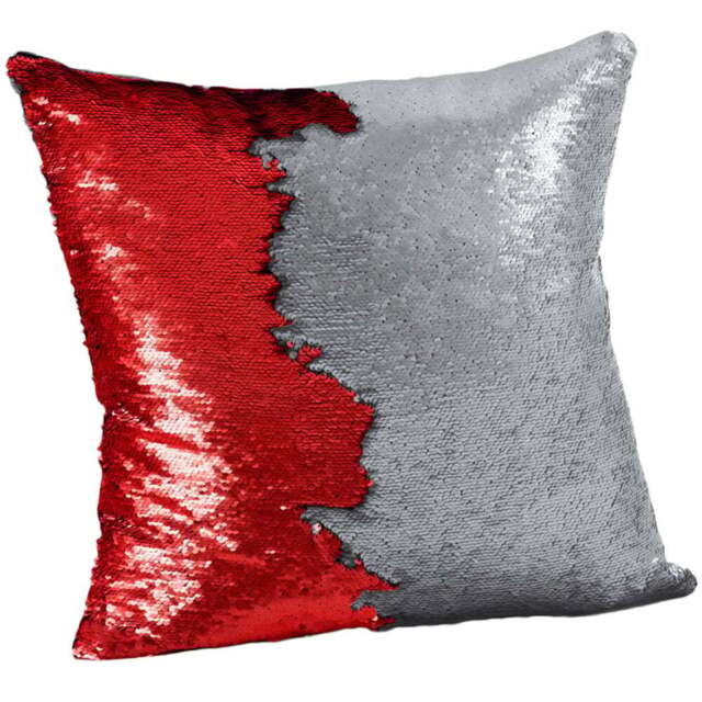 Velosso Mermaid Red and Silver Filled Cushion 43 x 43cm 2 Pack - Multi - Wilko - image 1