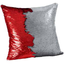 Velosso Mermaid Red and Silver Filled Cushion 43 x 43cm 2 Pack - Multi - Wilko