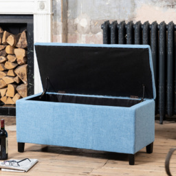 Artemis Home Henbury Blue Fabric Storage Ottoman - Size: 45 x 98 x 45cm - Wilko - thumbnail 3
