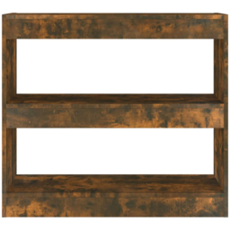 vidaXL 2 Shelf Smoked Oak Bookcase - Size: 72 x 80 x 30cm - Brown - Wilko - thumbnail 4