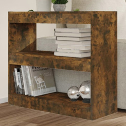 vidaXL 2 Shelf Smoked Oak Bookcase - Size: 72 x 80 x 30cm - Brown - Wilko