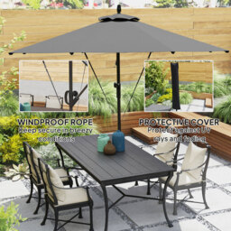 Outsunny Grey Banana Cantilever Parasol with Cover and Wind Strap 3m - Wilko - thumbnail 5
