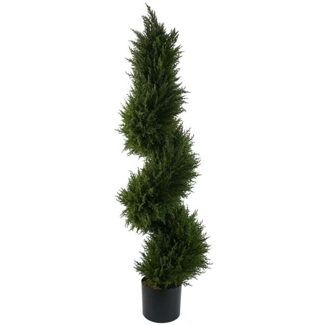 Botanik Artificial Cypress Spiral Topiary Tree 120cm - Size: 120 x 35 x 35cm - Green - Wilko - image 1
