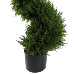 Botanik Artificial Cypress Spiral Topiary Tree 120cm - Size: 120 x 35 x 35cm - Green - Wilko - thumbnail 3