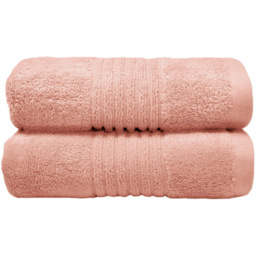 Misona Ultra Soft Bamboo Blush Hand Towel 2 Pack - Size: 50 x 90cm - Pink - Wilko