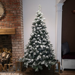 Samuel Alexander Green and White Snowy Imperial Pine Fir Artificial Christmas Tree 7ft - Wilko - thumbnail 3