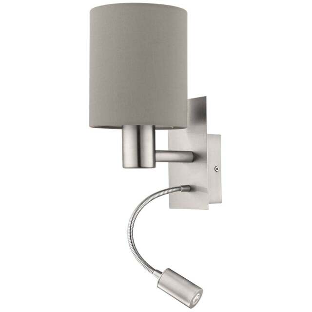 EGLO Pasteri Taupe Wall and Reading Light - Size: 15.0 x 19.5 x 38.0cm - Wilko - image 1