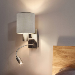 EGLO Pasteri Taupe Wall and Reading Light - Size: 15.0 x 19.5 x 38.0cm - Wilko - thumbnail 3