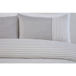 Hampton Linen Stripe Duvet Set - Natural/Superking - Size: Super King - Wilko - thumbnail 3