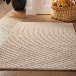 My Mat Ivory Sculptured Honeycomb Washable Rug 80 x 120cm - Cream - Wilko - thumbnail 7