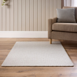 My Mat Ivory Sculptured Honeycomb Washable Rug 80 x 120cm - Cream - Wilko - thumbnail 3