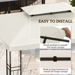 Outsunny 3 x 4m 2-Tier Cream Gazebo Canopy Replacement Cover - Wilko - thumbnail 6