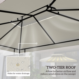 Outsunny 3 x 4m 2-Tier Cream Gazebo Canopy Replacement Cover - Wilko - thumbnail 5