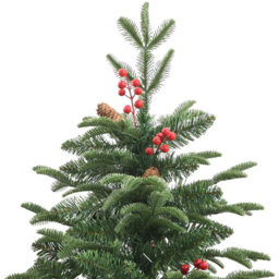 vidaXL Pre-Lit Warm White LED and Blue Baubles Green Artificial Christmas Tree with Stand 6.8ft - Wilko - thumbnail 7