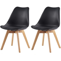 Eva Set of 2 Black Padded Dining Chairs - MCC - Wilko - thumbnail 3