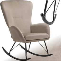 tectake Beige and Black Swing Rocking Chair - Size: Single - Wilko - thumbnail 3